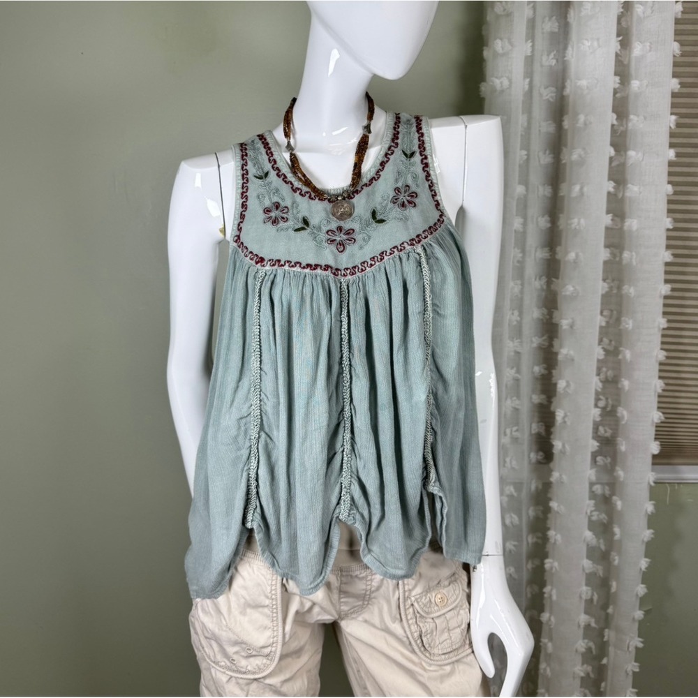 Embroidered Boho Babydoll Top Cotton‎ Made in India Hippie